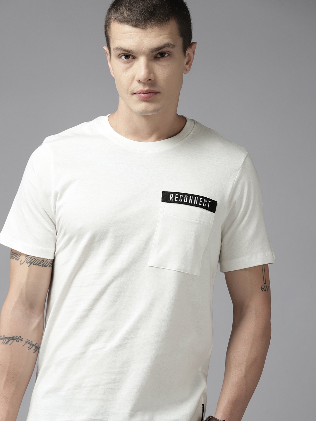 

The Roadster Lifestyle Co. Taping Detail Pure Cotton T-shirt, White