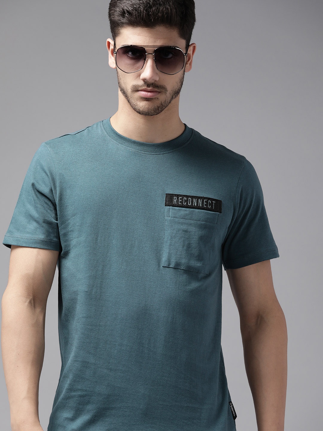 

The Roadster Lifestyle Co. Pure Cotton Pockets T-shirt, Teal