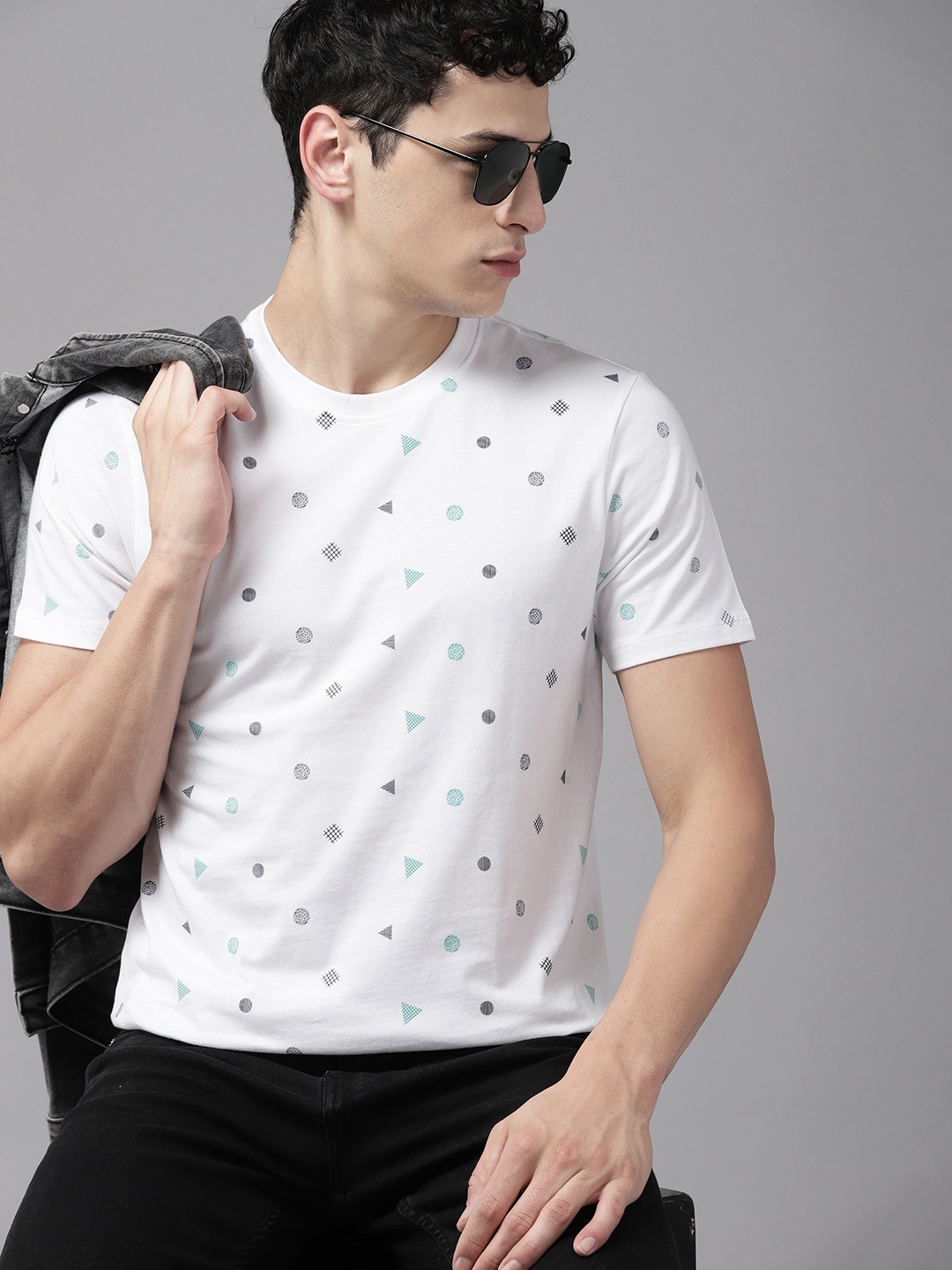 

The Roadster Lifestyle Co. Printed Pure Cotton T-shirt, White