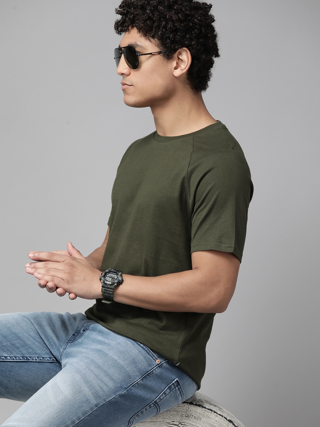 

The Roadster Lifestyle Co. Pure Cotton T-shirt, Olive