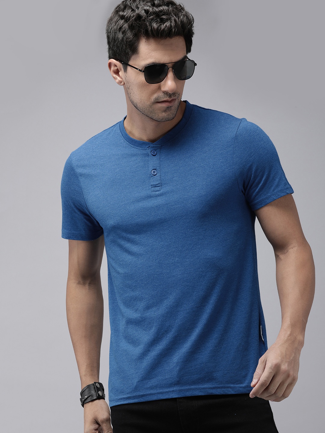 

The Roadster Life Co. Henley Neck T-shirt, Blue