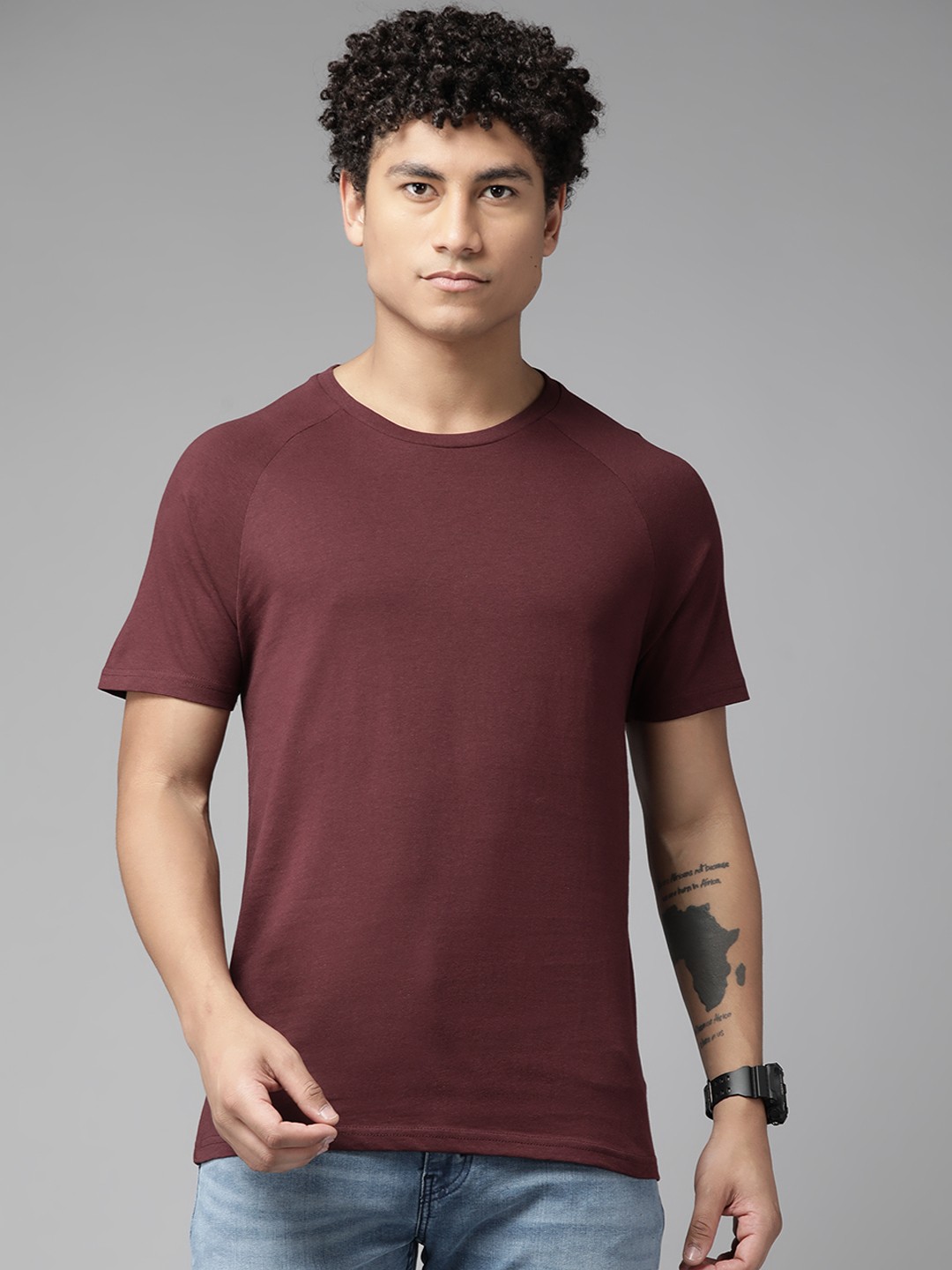 

The Roadster Lifestyle Co. Pure Cotton T-shirt, Maroon