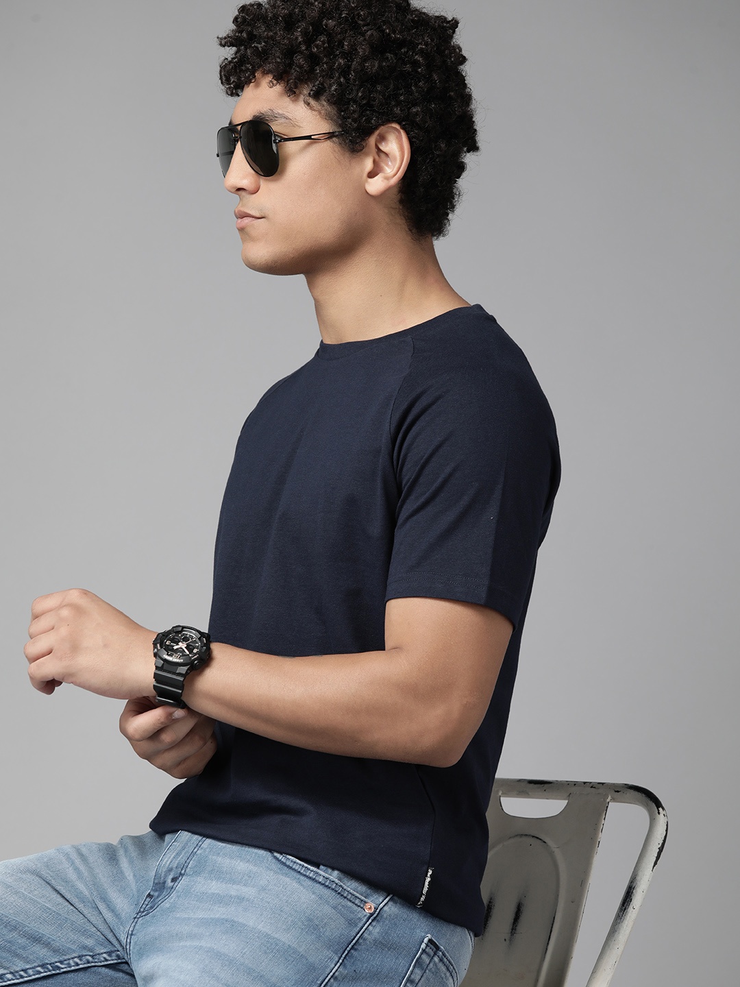

The Roadster Lifestyle Co. Pure Cotton T-shirt, Navy blue