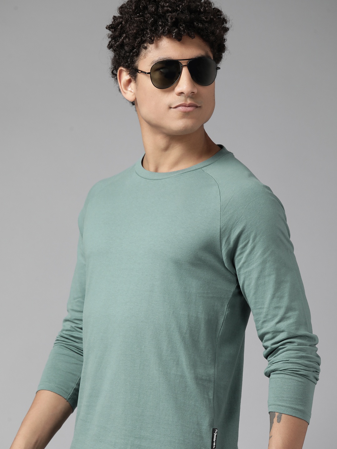 

Roadster The Lifestyle Co. Raglan Sleeves Pure Cotton T-shirt, Sea green