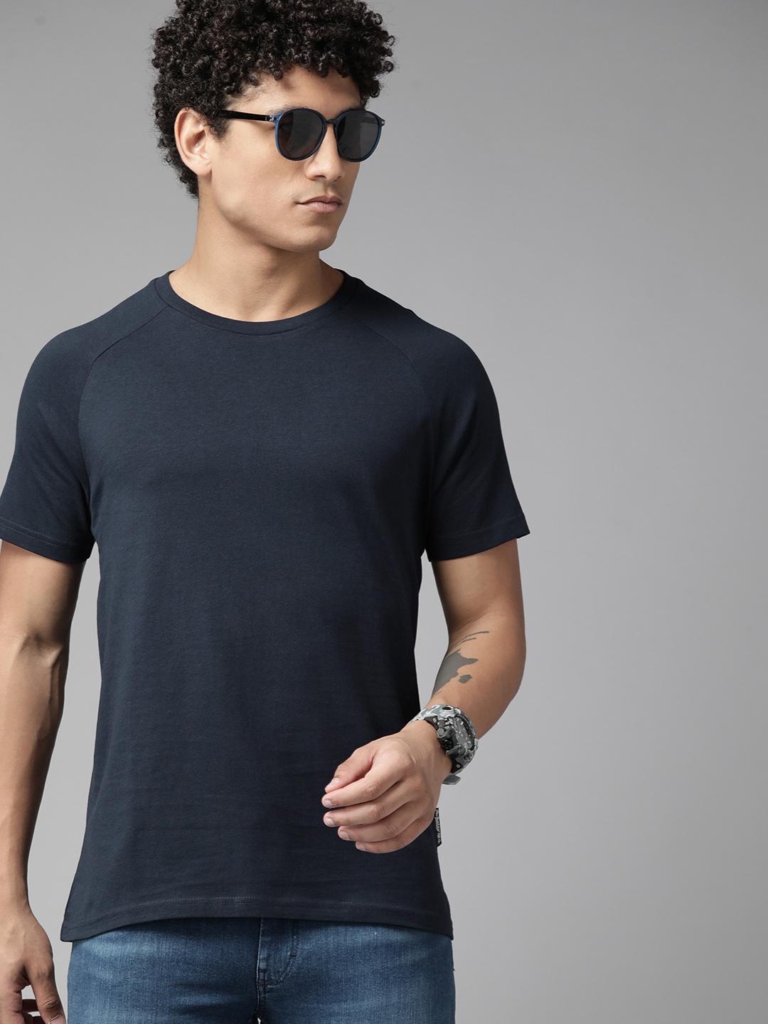 

The Roadster Lifestyle Co. Pure Cotton T-shirt, Navy blue