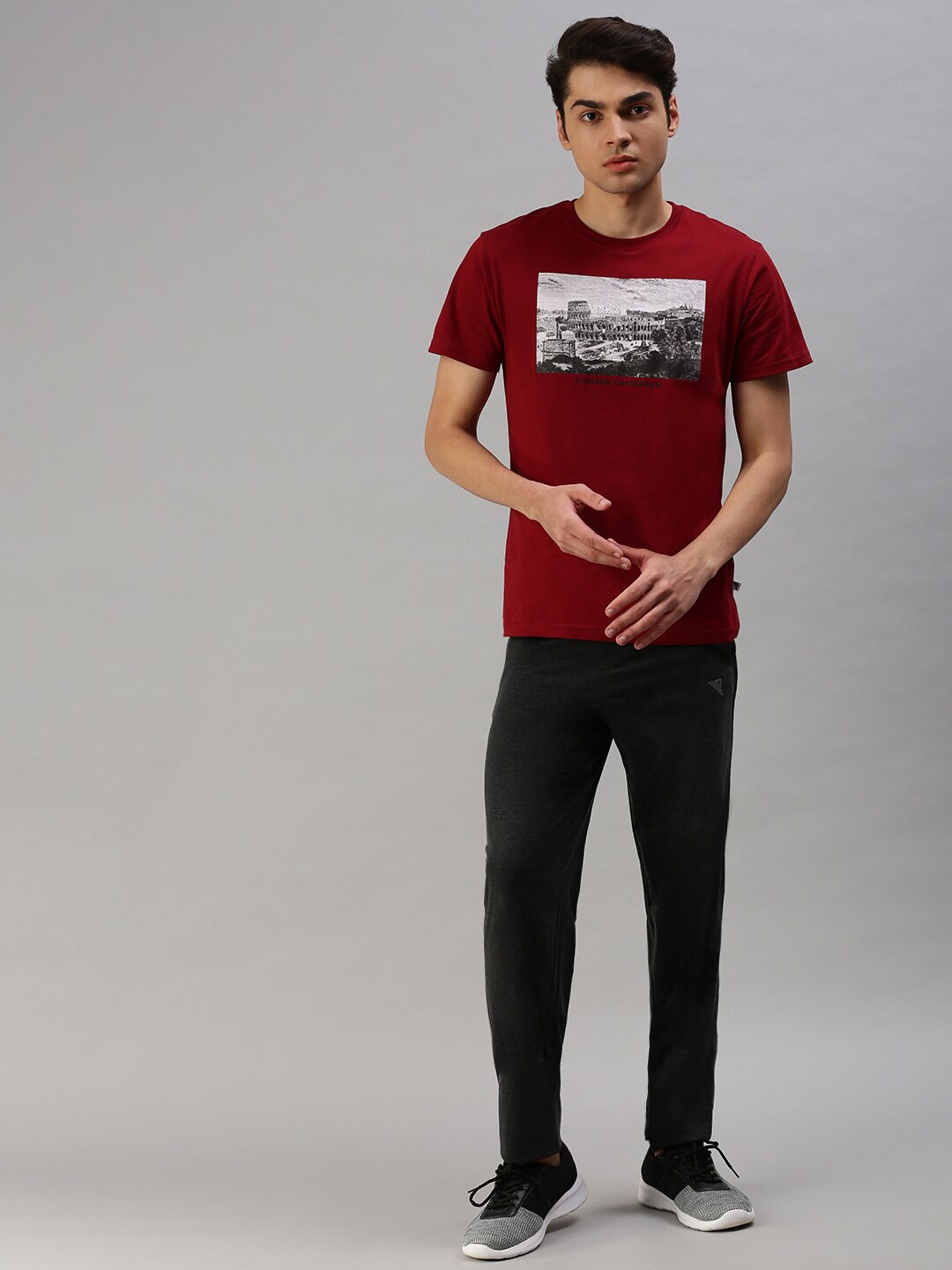 

Ramraj Men Cotton T-shirts with Track Pant Set, Maroon