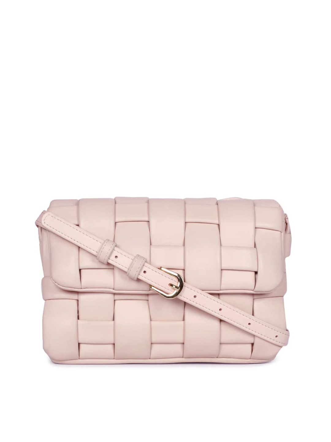 

Saint G Leather Structured Sling Bag With Quilted, Pink