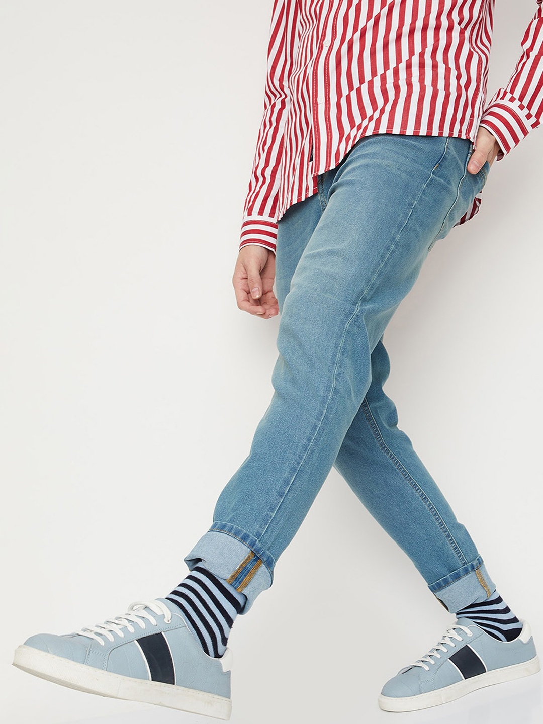 

max Men Cotton Highly Distressed Light Fade Stretchable Jeans, Blue