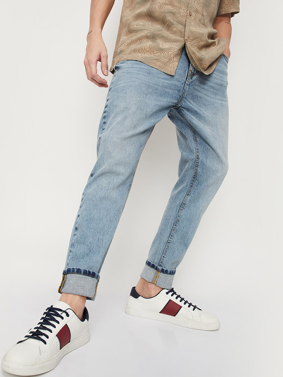 

max Men Cotton Heavy Fade Stretchable Jeans, Blue