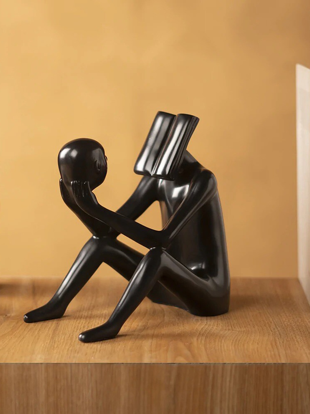

THE ARTMENT Black Solid Book Reading Big Sculpture Showpieces