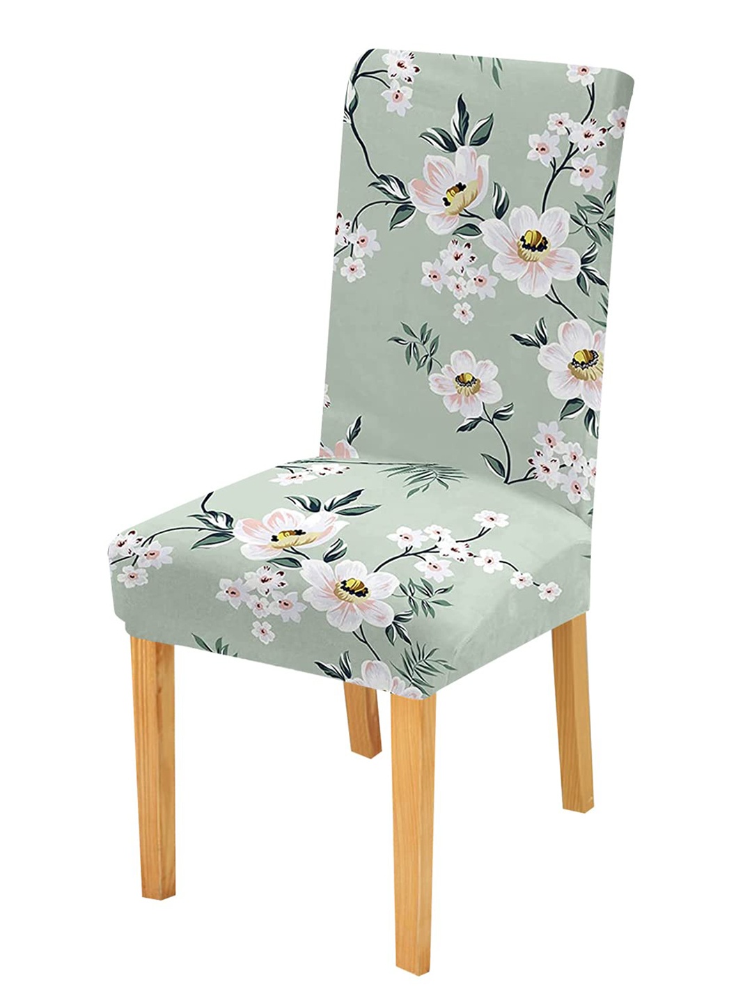 

HOUSE OF QUIRK Green Printed Super Stretchable Removable Chair Cover