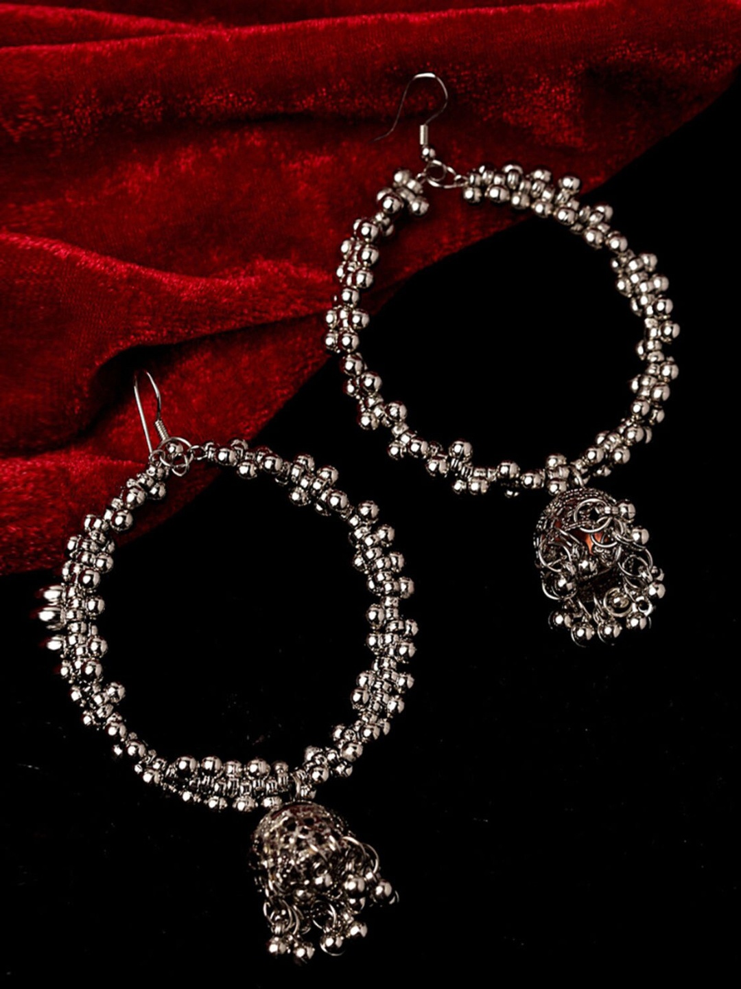 

Krelin Silver-Plated Crescent Shaped Chandbalis Earrings