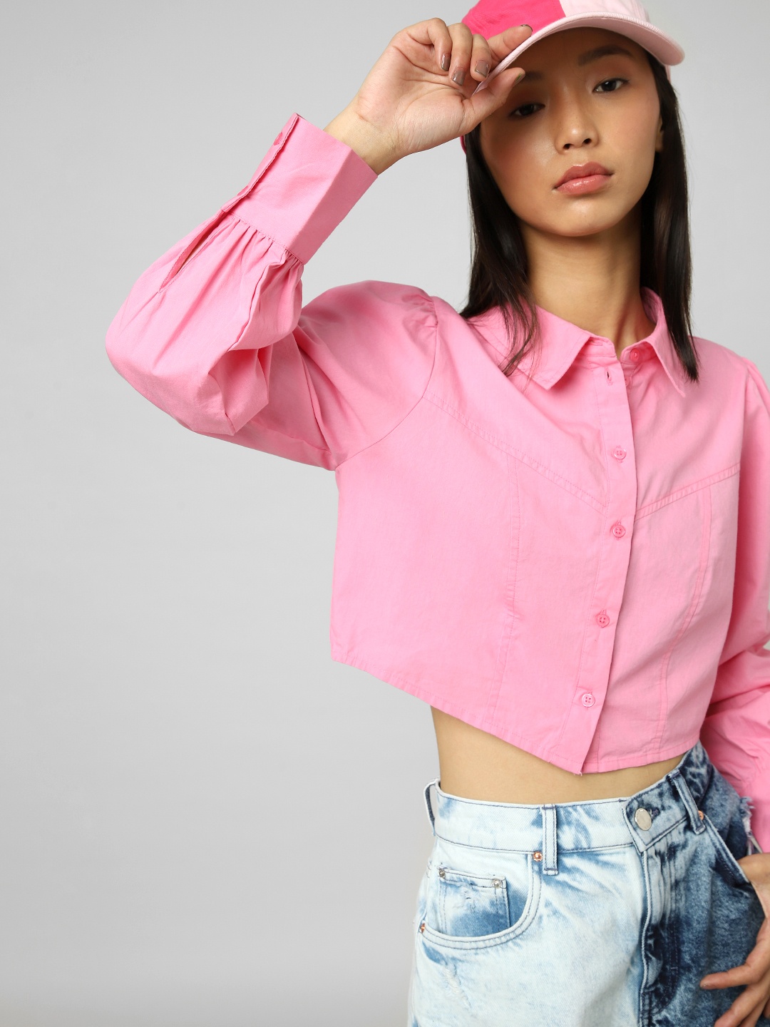 

ONLY Women Cotton Casual Shirt, Pink