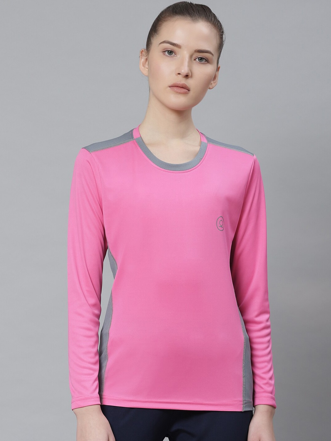 

CHKOKKO Women Solid Round Neck T-shirt, Pink