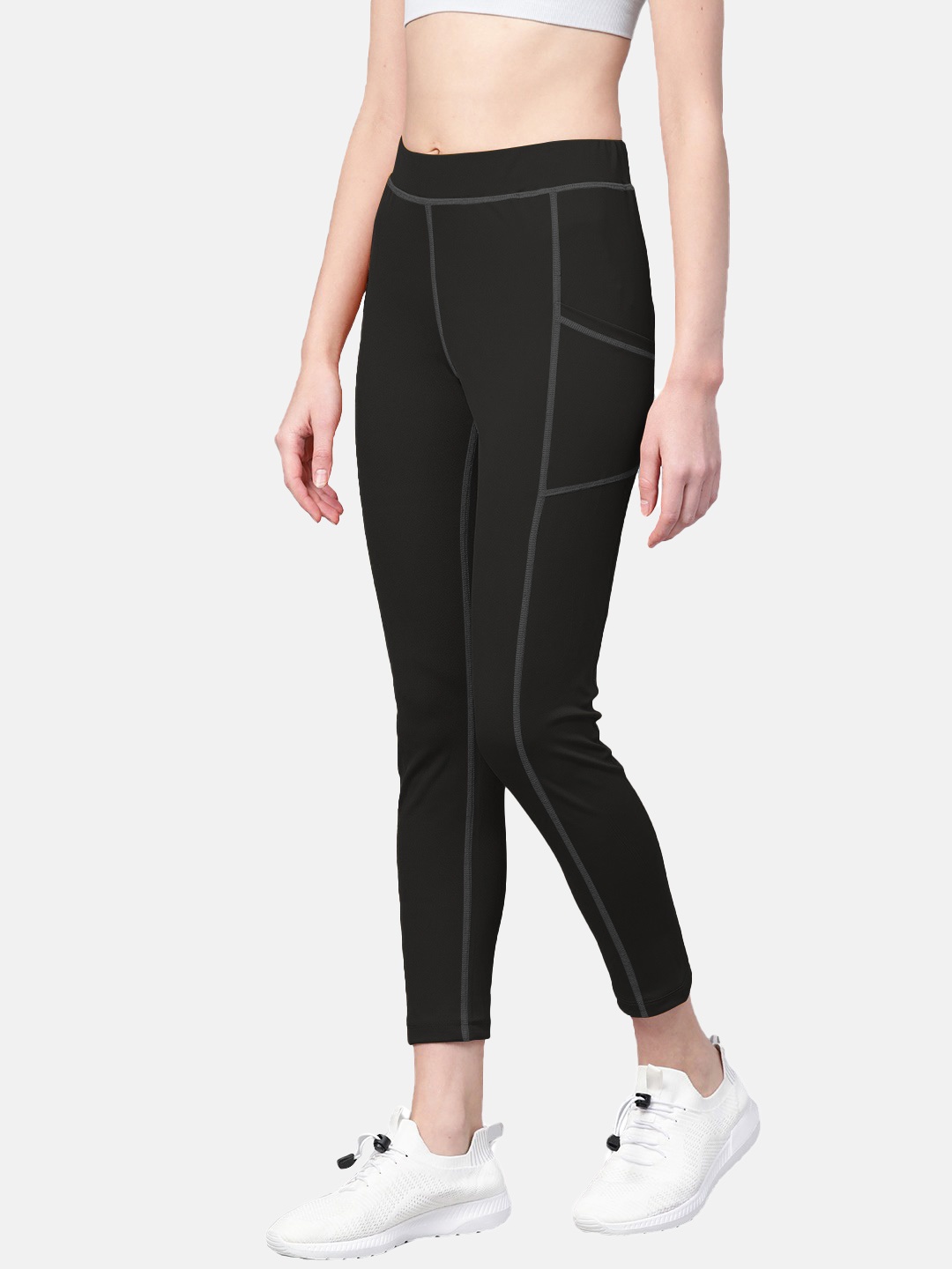 

CHKOKKO Women Skinny Fit High Rise Stretchable Gym Tights, Black