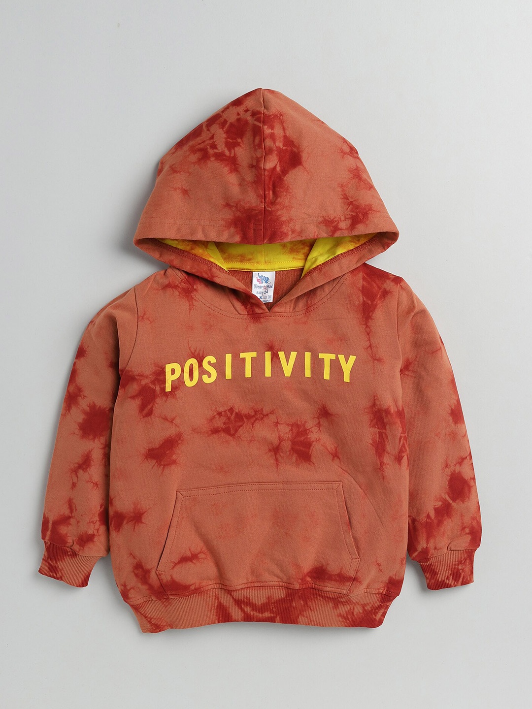 

Dear to Dad Boys Cotton Printed Hooded Sweatshirt, Orange