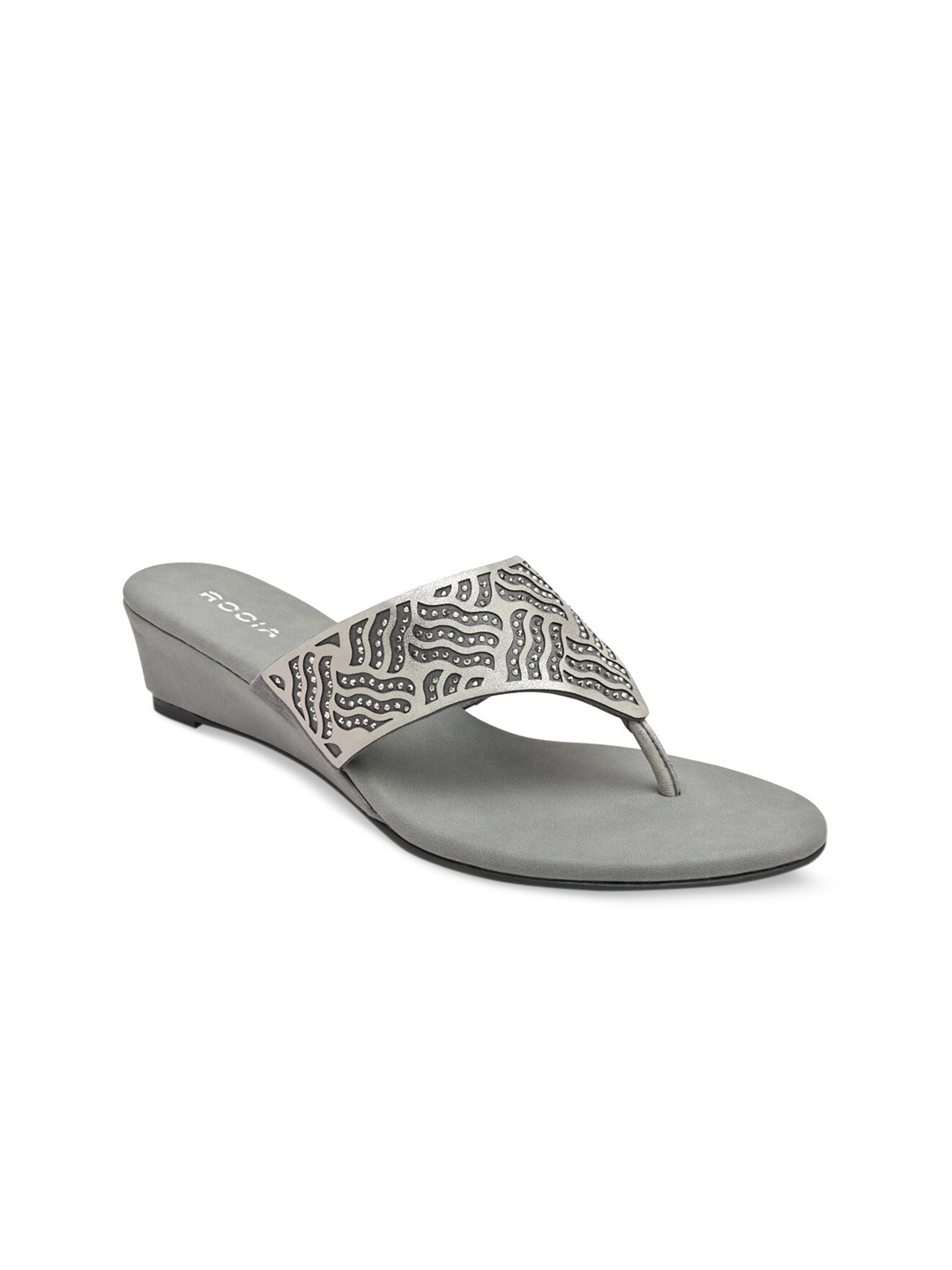 

Rocia Laser Cuts Ethnic Wedges Heels, Metallic