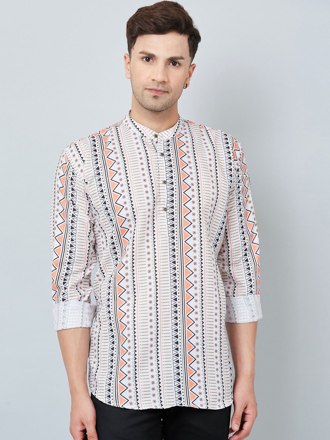 

Armaan Ethnic Men Printed Casual Shirt, Off white