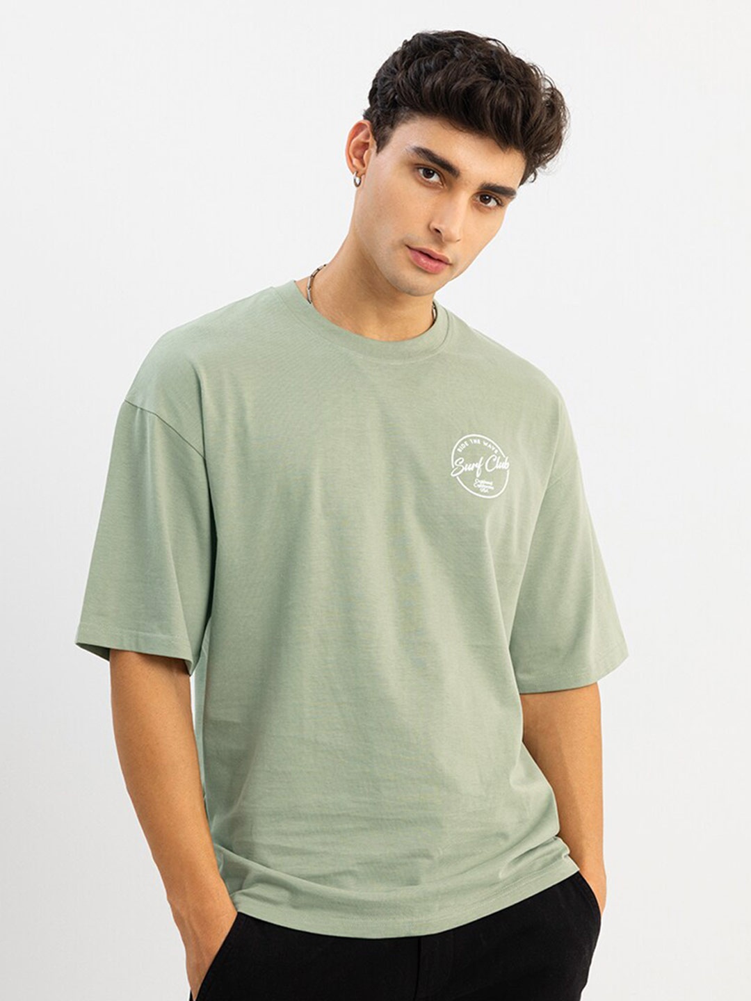 

Snitch Men Graphic Printed Cotton T-shirt, Green