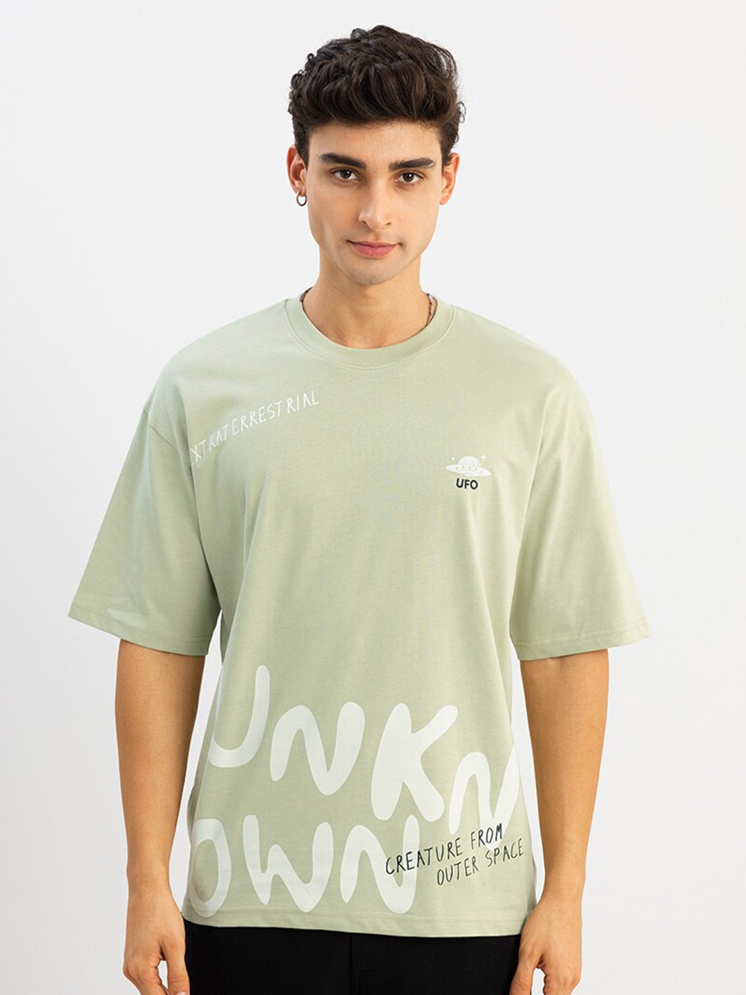 

Snitch Men Typography Printed Boxy T-shirt, Green
