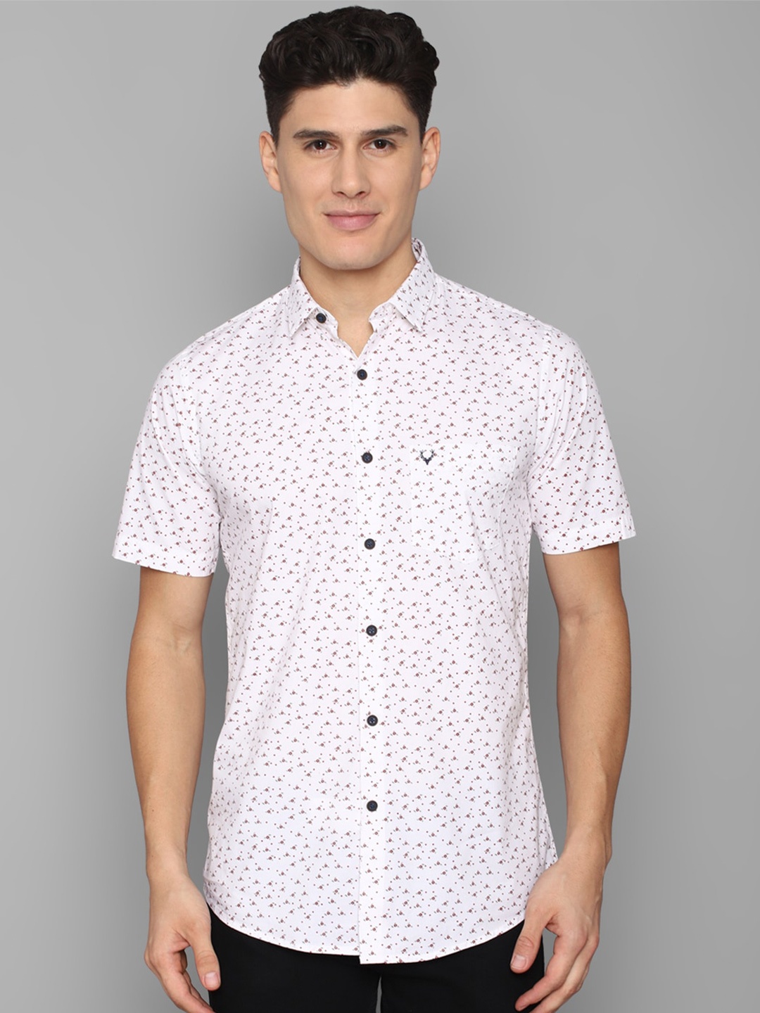 

Allen Solly Men Slim Fit Printed Pure Cotton Casual Shirt, White
