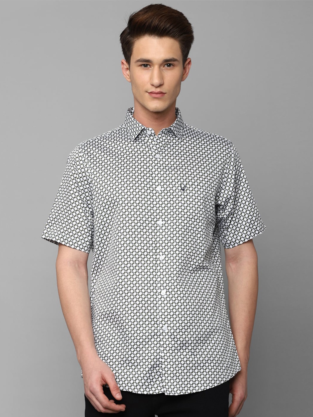 

Allen Solly Men Printed Cotton Casual Shirt, Grey