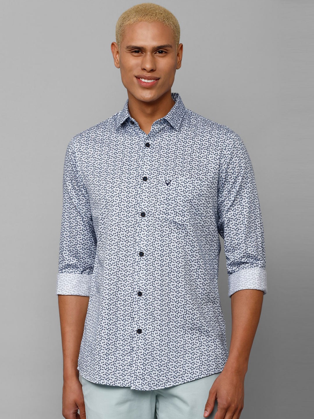 

Allen Solly Men Slim Fit Printed Casual Shirt, Blue