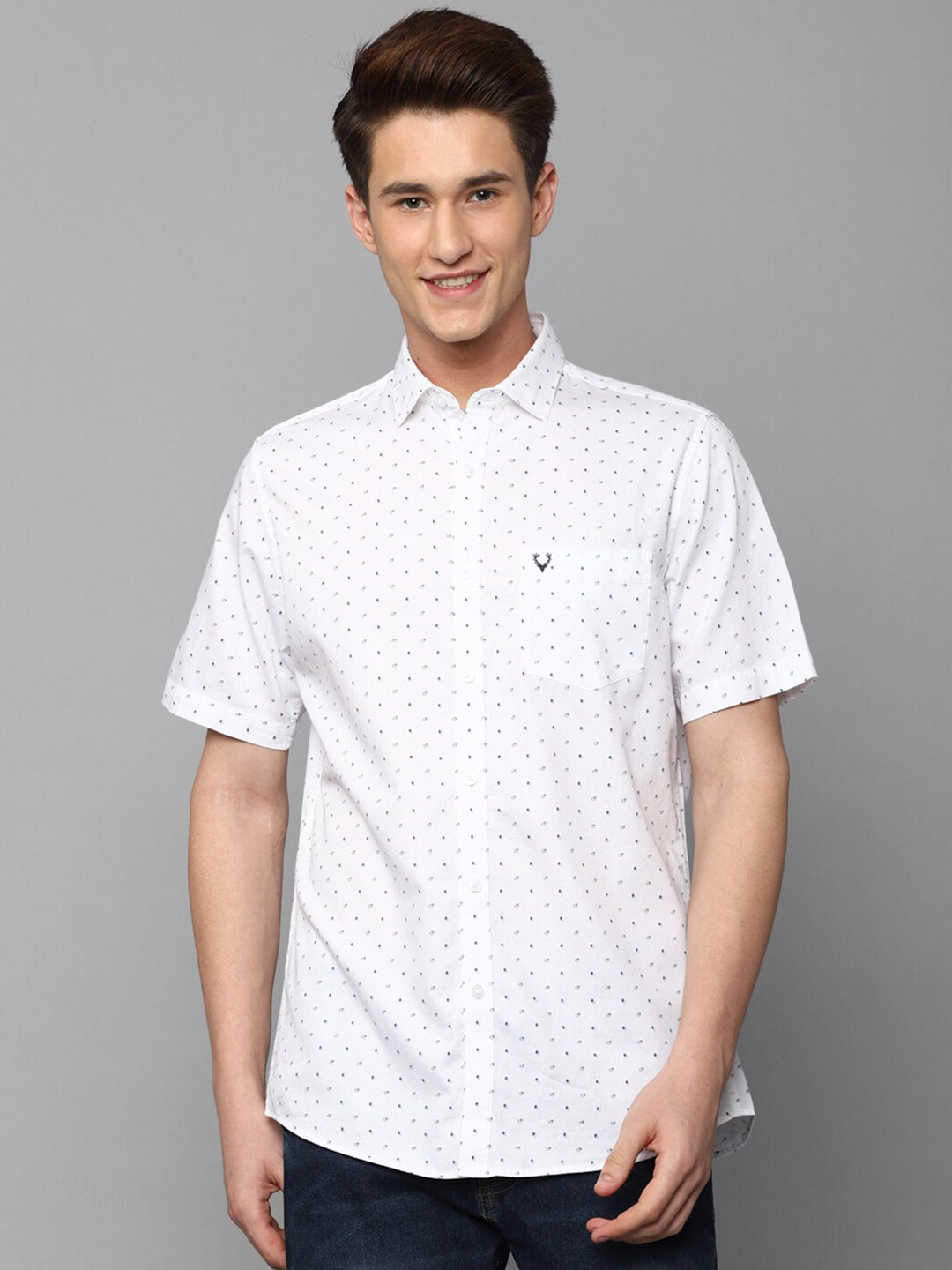 

Allen Solly Men Slim Fit Printed Casual Shirt, White