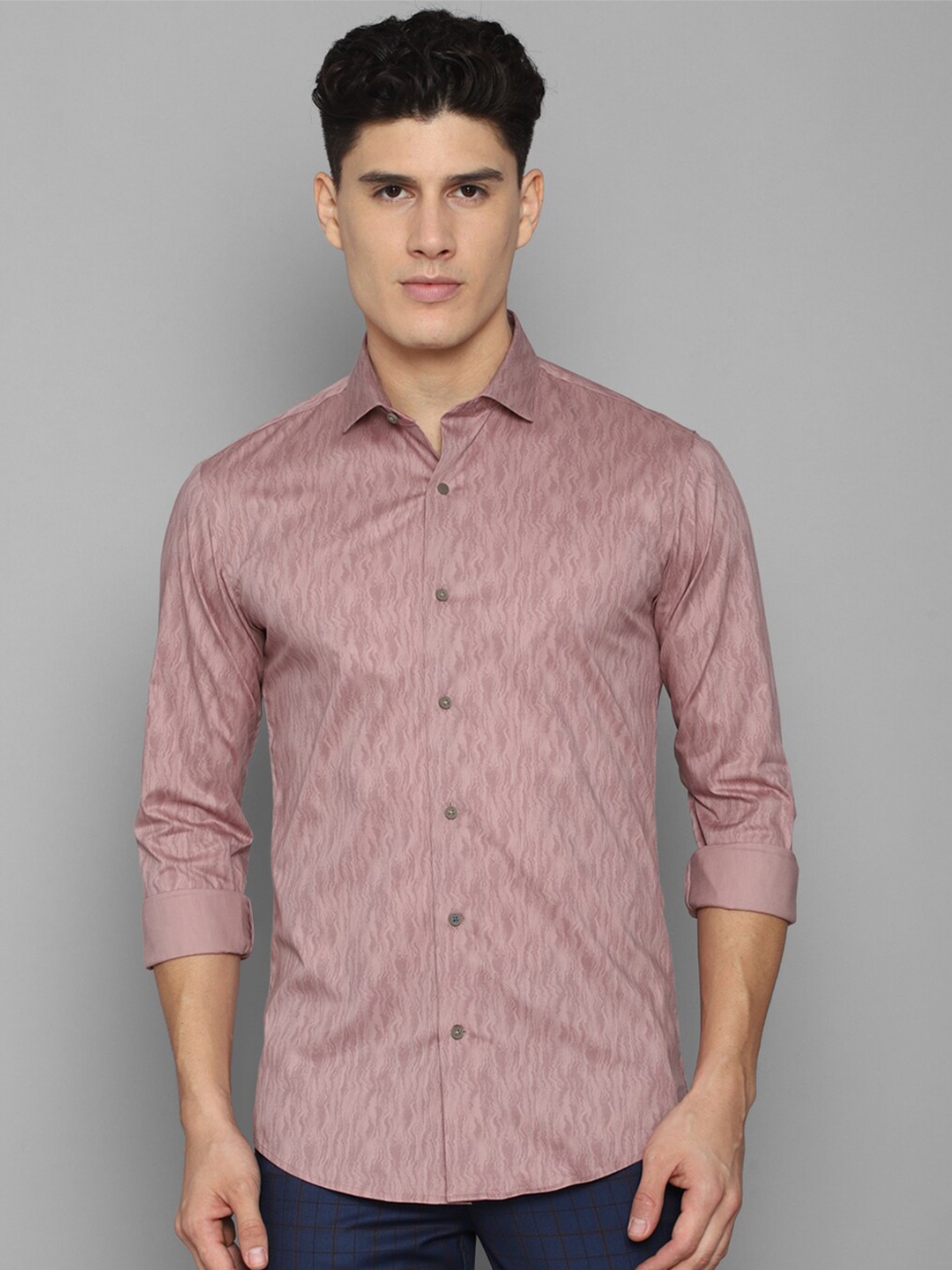 

Louis Philippe Sport Men Slim Fit Printed Casual Cotton Shirt, Mauve