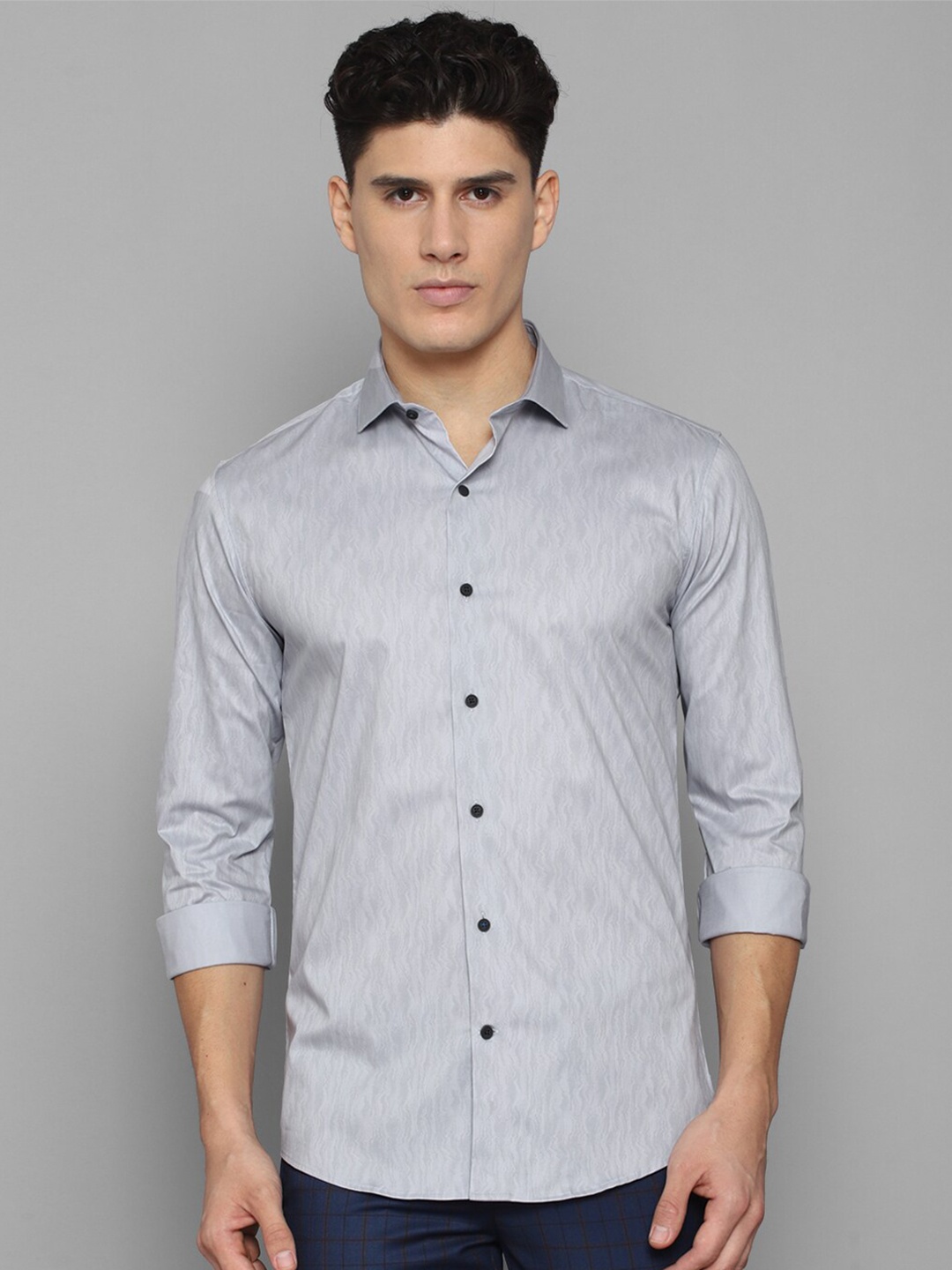 

Louis Philippe Sport Men Slim Fit Printed Casual Cotton Shirt, Grey