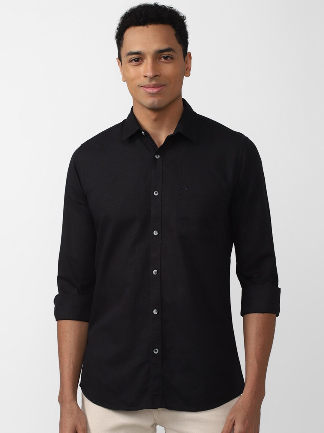 

Peter England Casuals Men Slim Fit Casual Shirt, Black