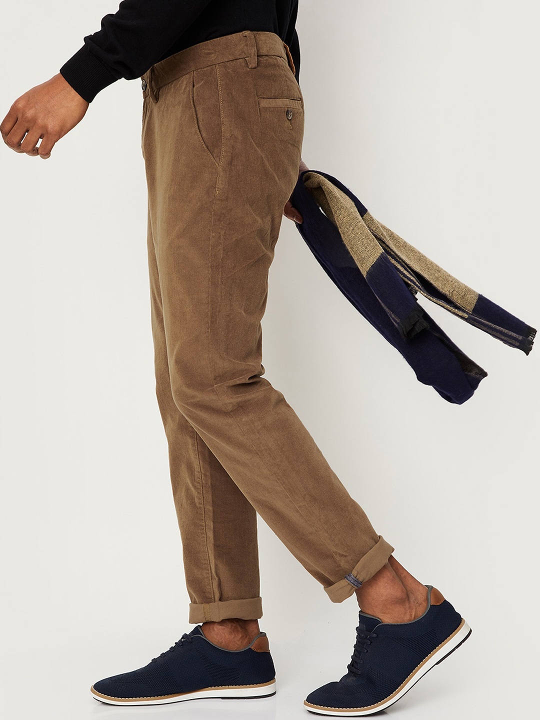 

max Men Pleated Trousers, Brown