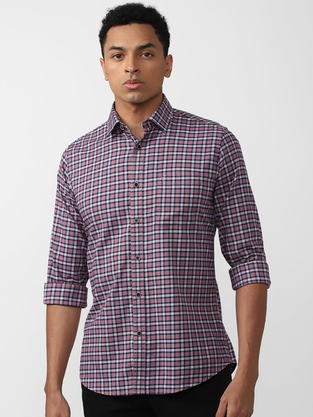 

Van Heusen Sport Men Slim Fit Checked Casual Shirt, Purple