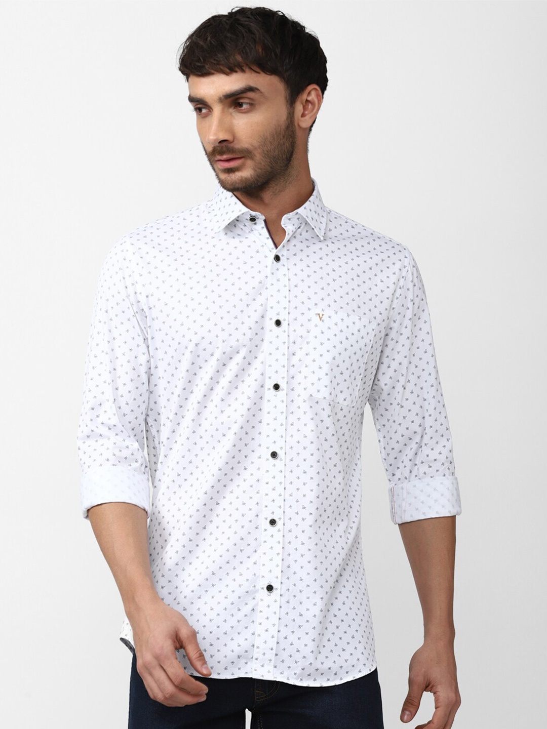 

Van Heusen Sport Men Cotton Printed Casual Shirt, White