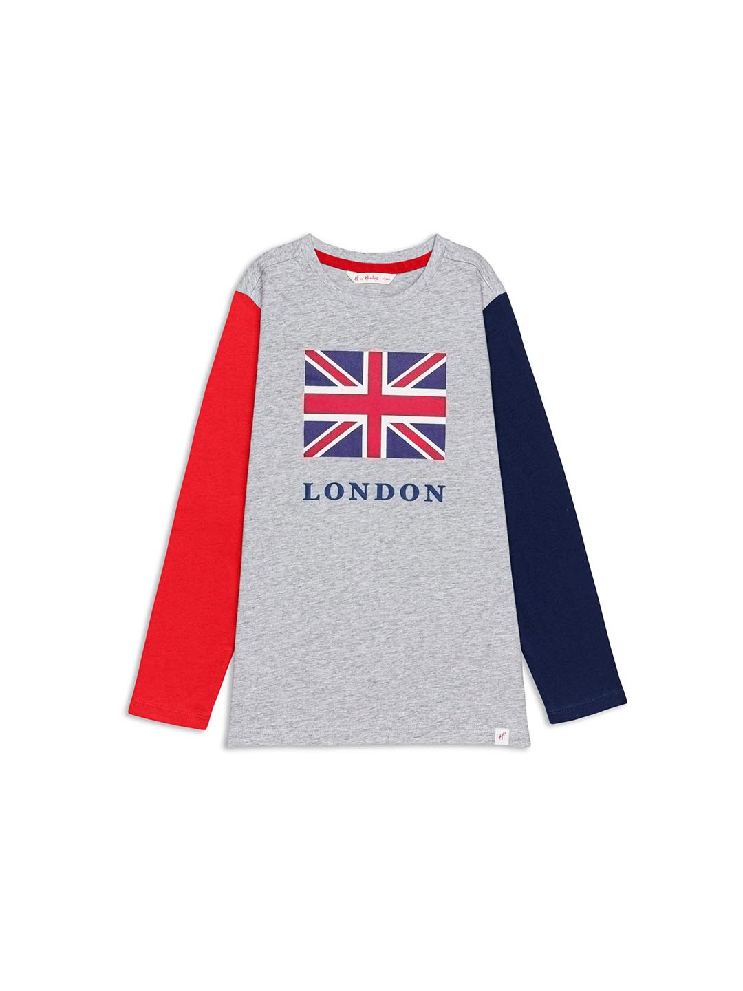 

H By Hamleys Boys Typography Printed Cotton T-shirt, Grey melange