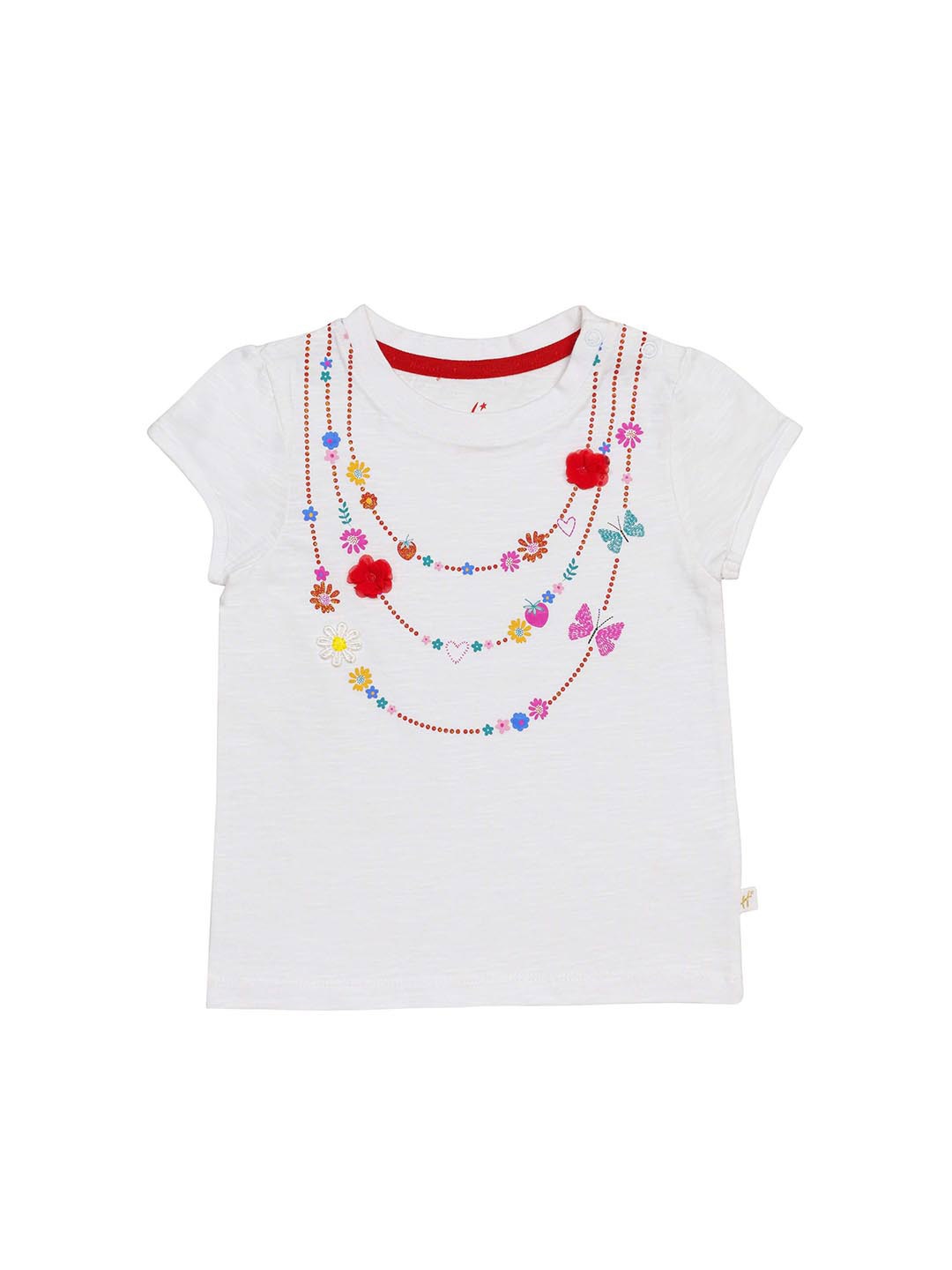 

H By Hamleys Girls Graphic Printed Cotton T-shirt, White