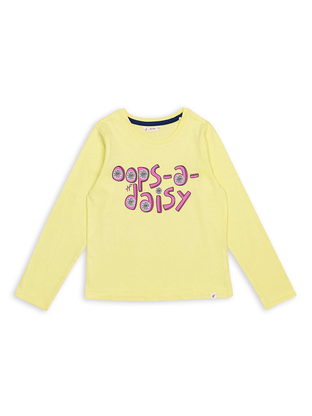 

H By Hamleys Girls Cotton Typography Printed T-shirt, Yellow