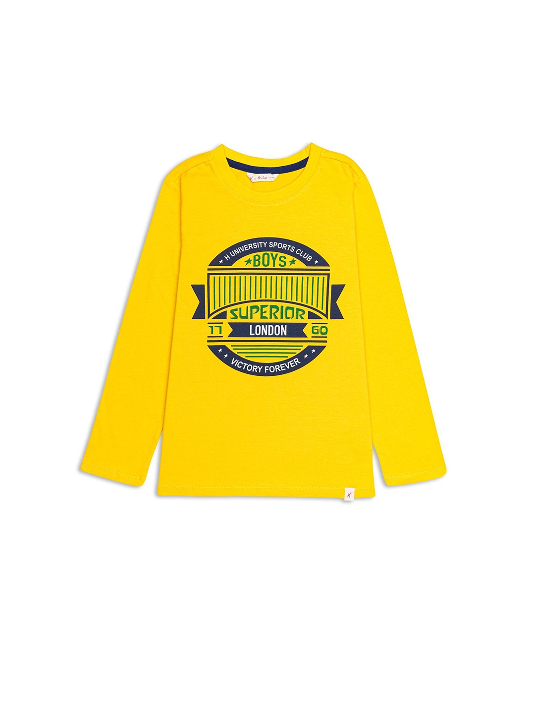 

H By Hamleys Boys Typography Printed Cotton T-shirt, Yellow