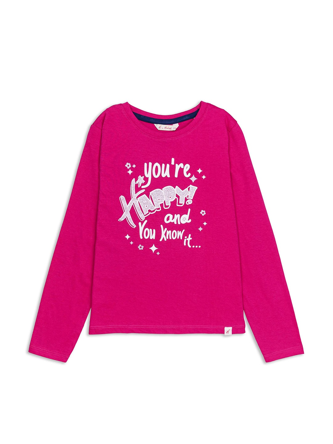 

H By Hamleys Girls Typography Printed Cotton T-shirt, Pink