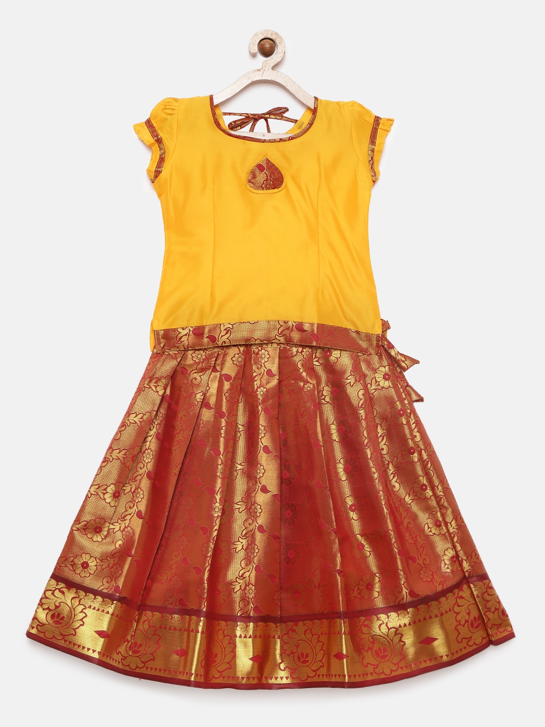 

Baby Lakshmi Girls Ready to Wear Lehenga, Yellow