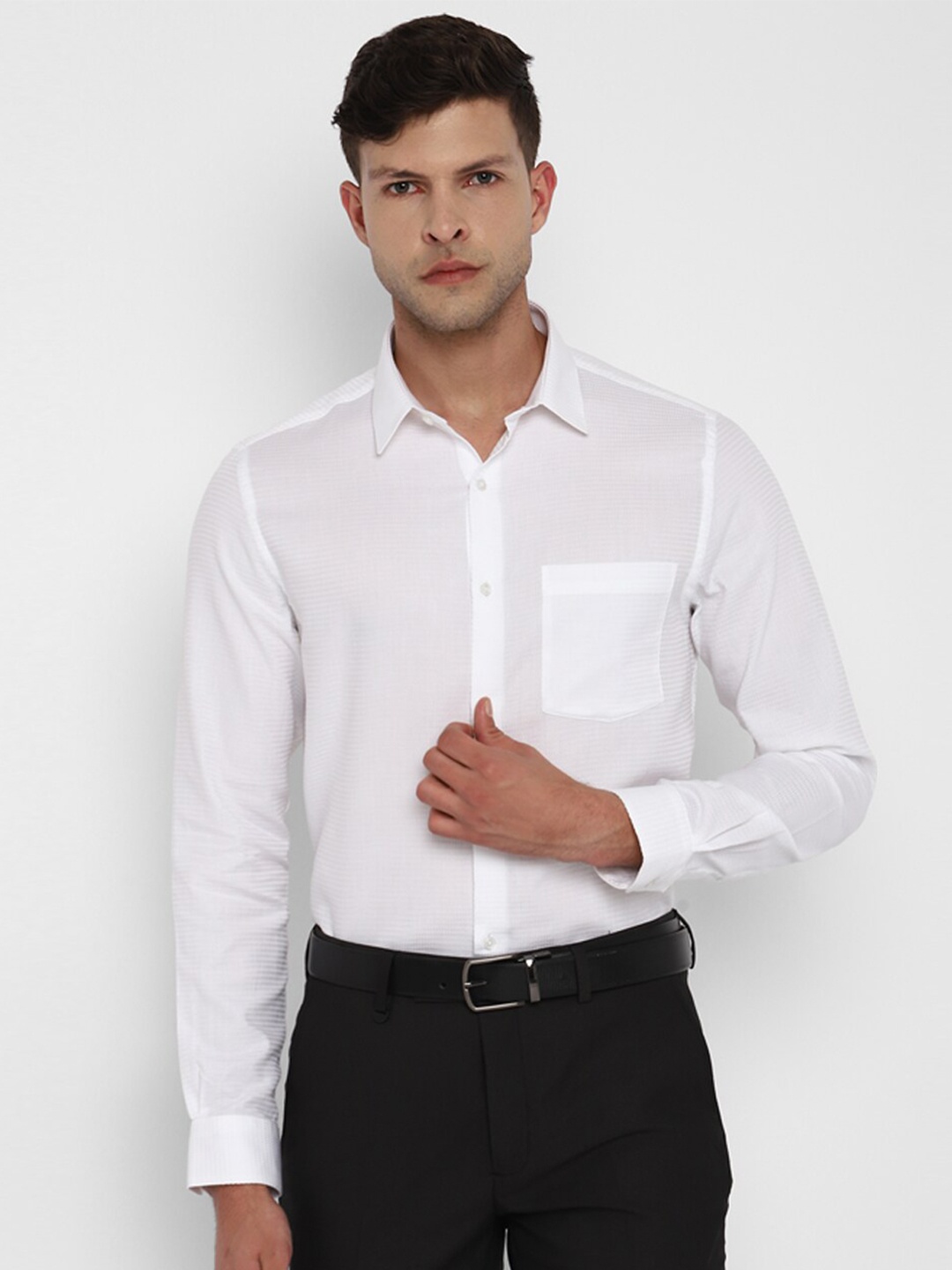 

Turtle Men Modern Slim Fit Formal Cotton Shirt, White