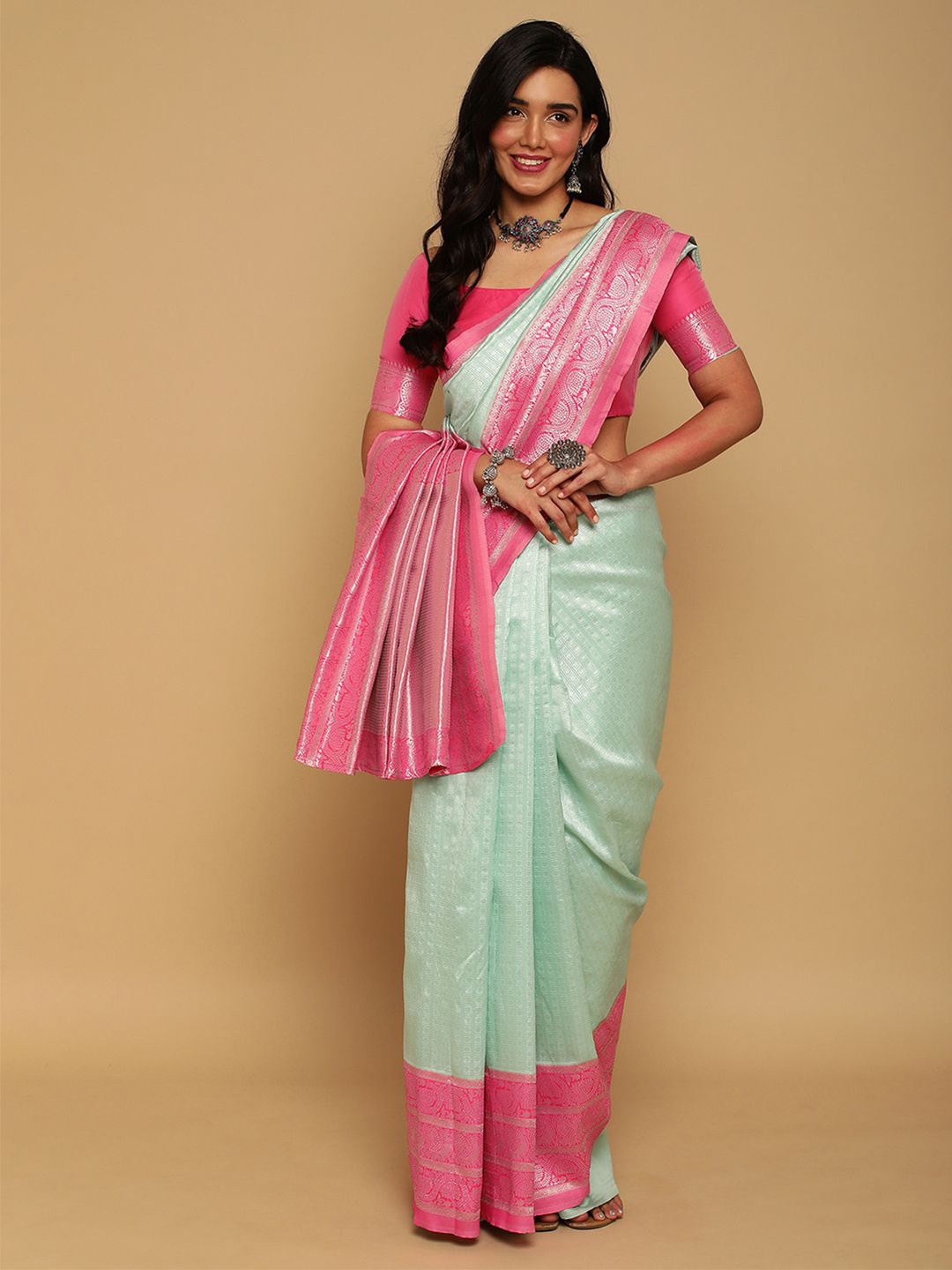 

Satrani Woven Design Zari Banarasi Saree, Blue