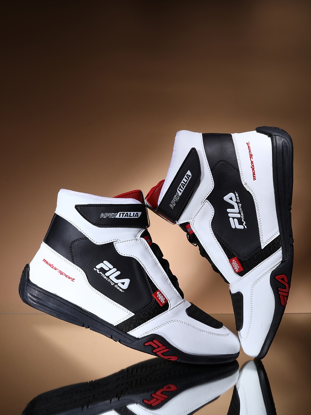 

FILA Men Colourblocked High-Top Sneakers, White