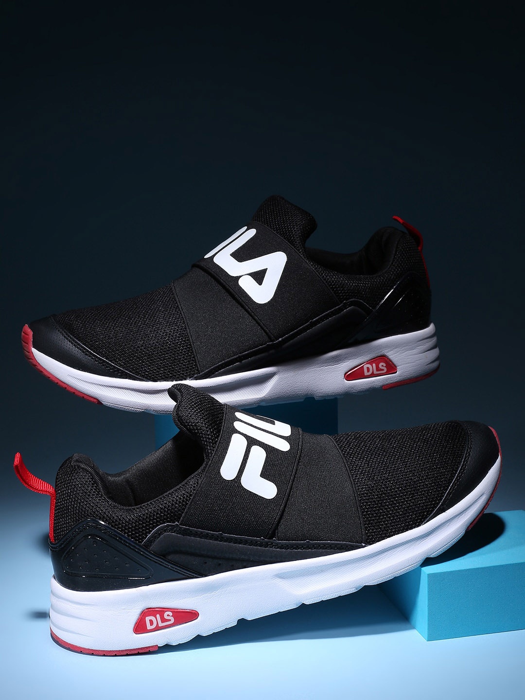 

FILA Men Printed Slip-On Sneakers, Black