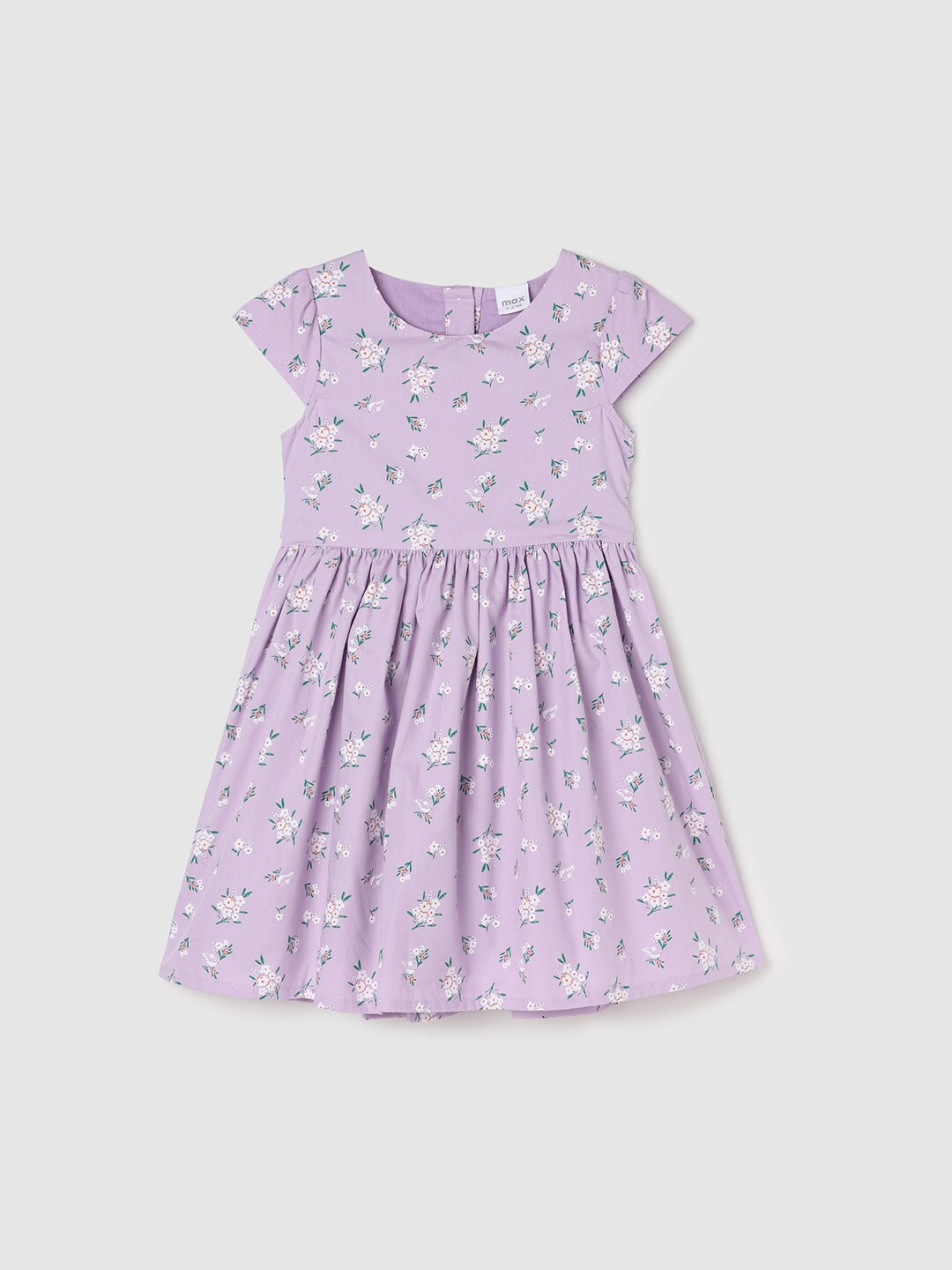 

max Girls Floral Cotton Fit and Flare Dress, Lavender