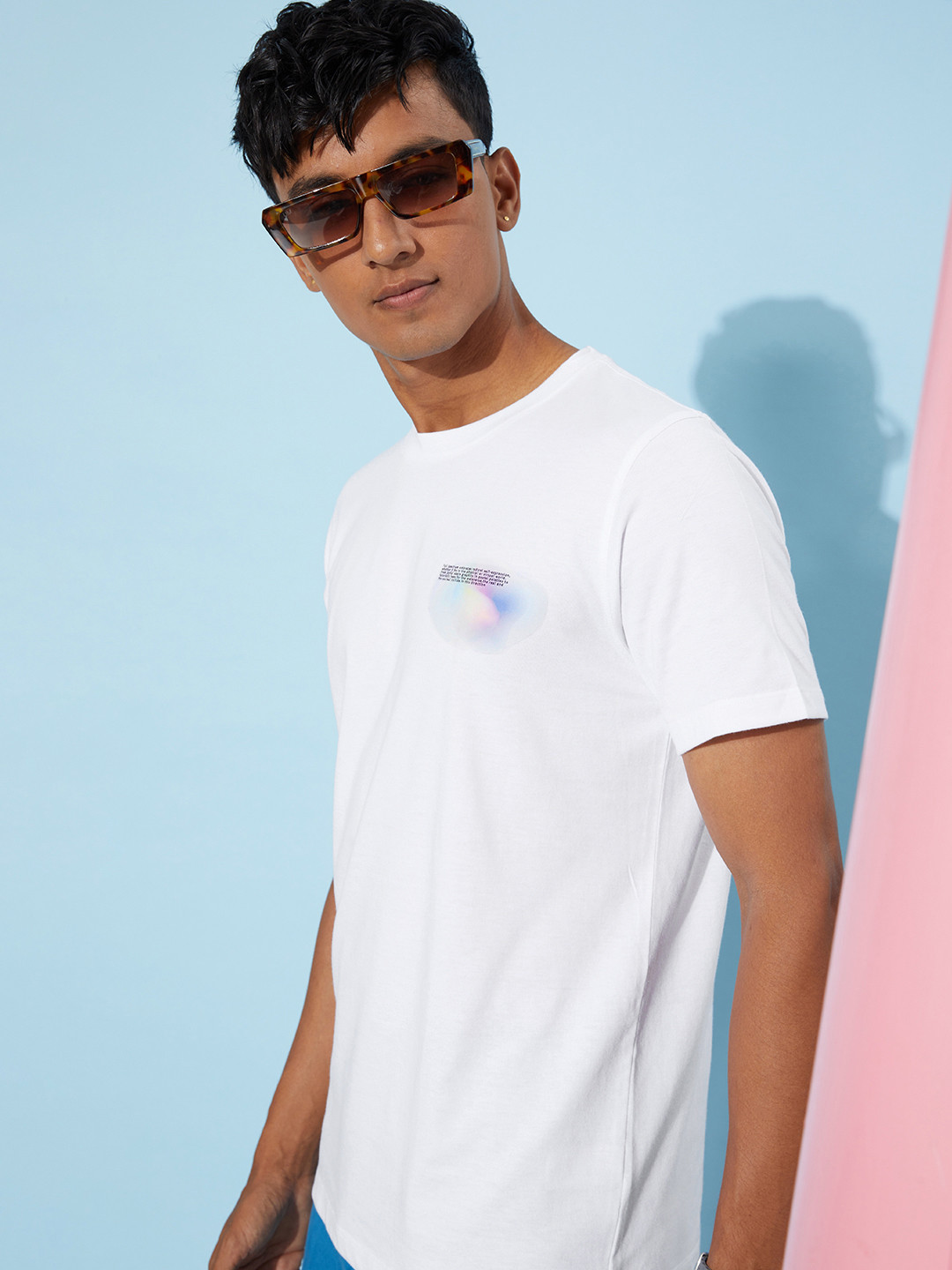

Mast & Harbour Snow White Typography Printed Street Look Parade Technical Ombre T-shirt
