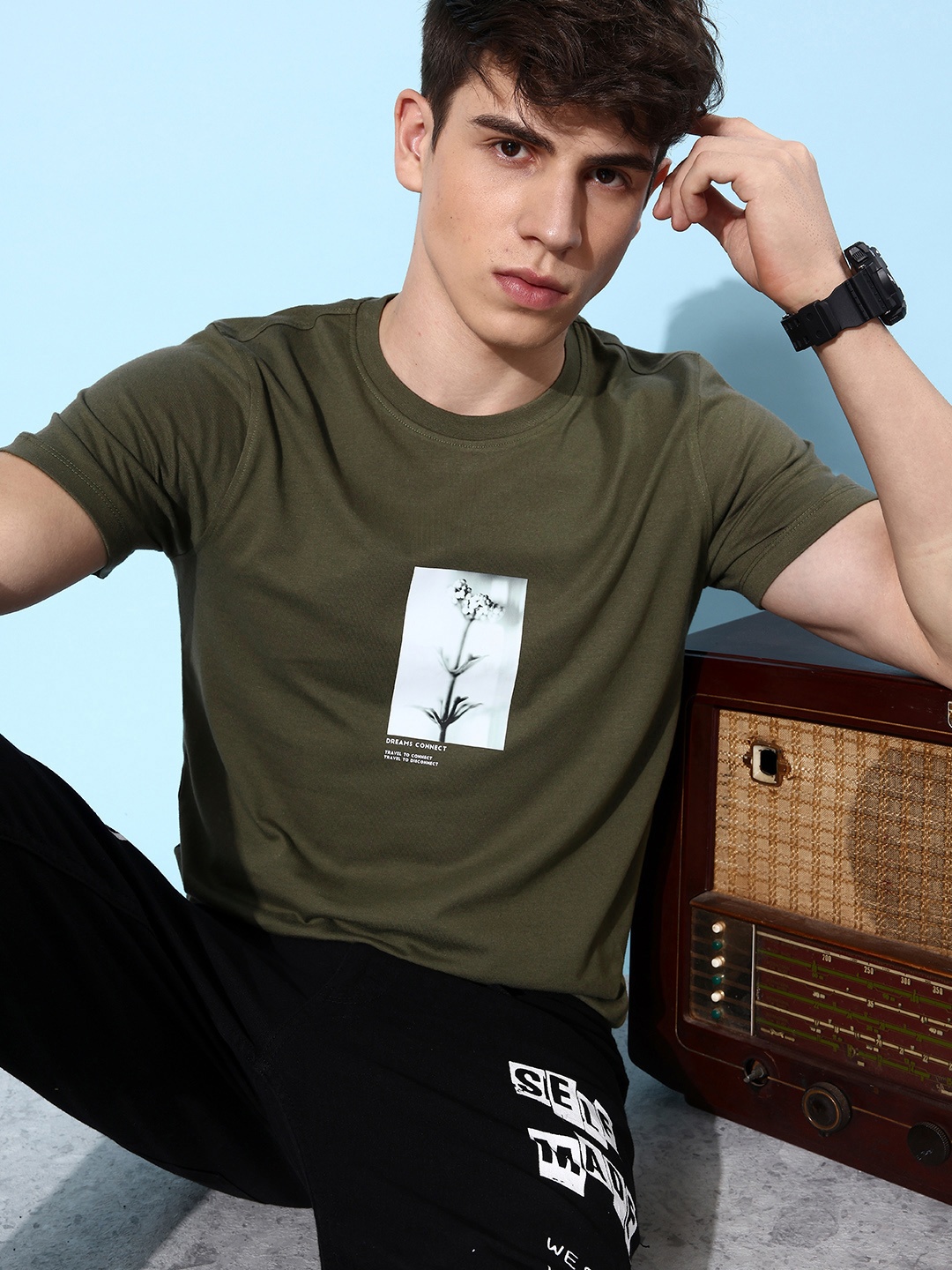 

Mast & Harbour Printed T-shirt, Olive