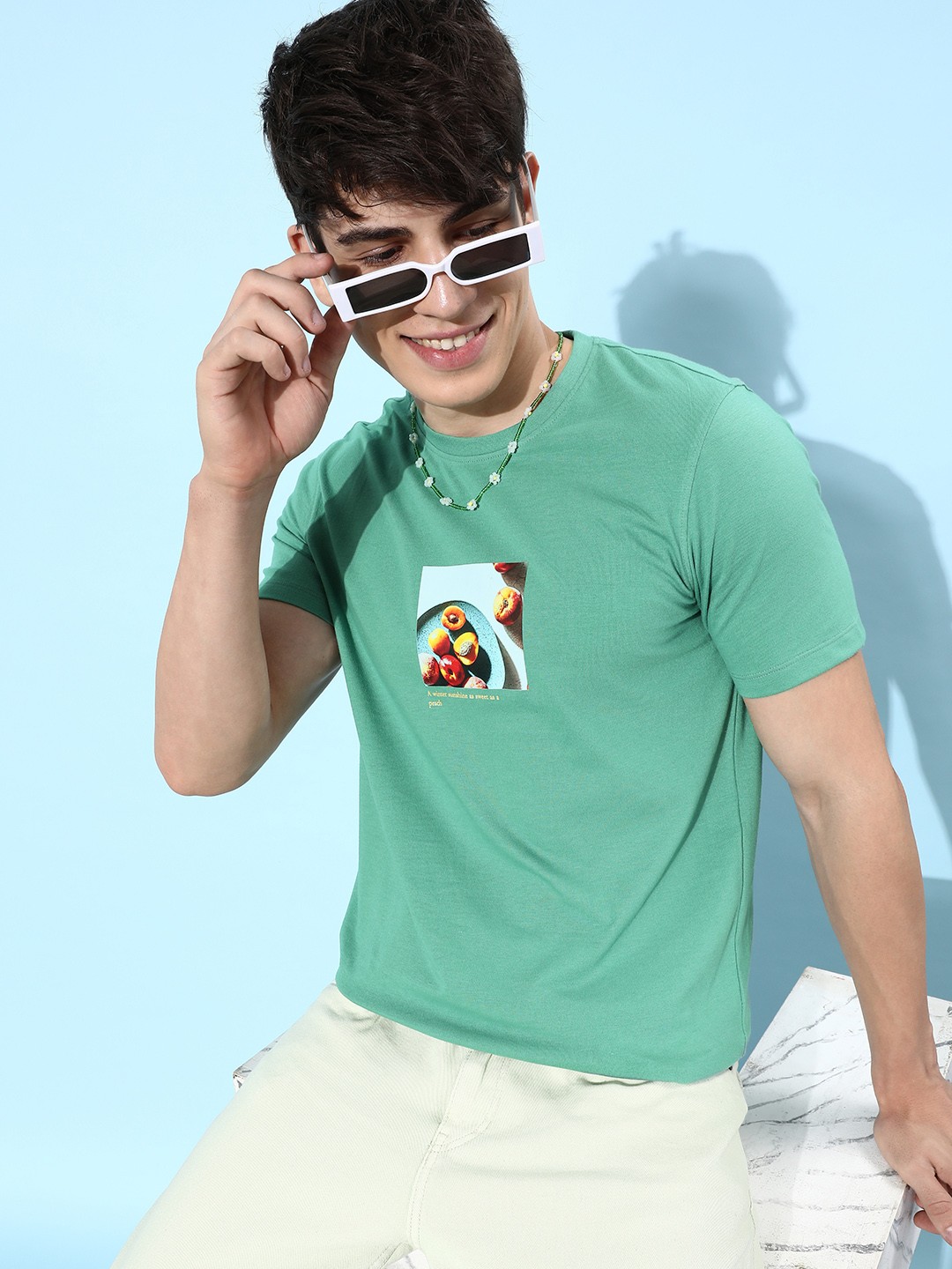 

Mast & Harbour Fresh Green MCW Forever Vacay Snapshot Summers Printed T-shirt
