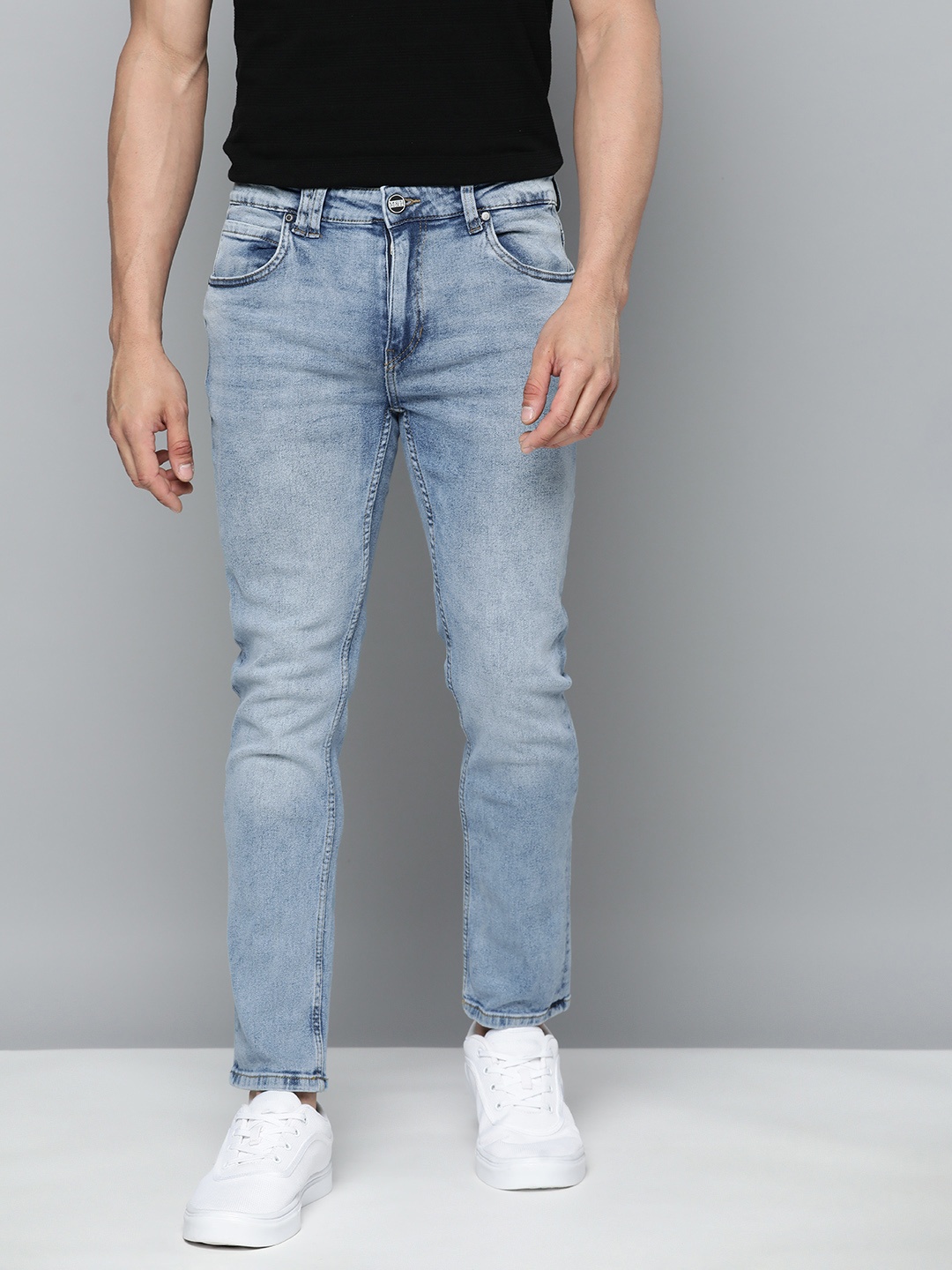

Mast & Harbour Men Skinny Fit Light Fade Stretchable Jeans, Blue