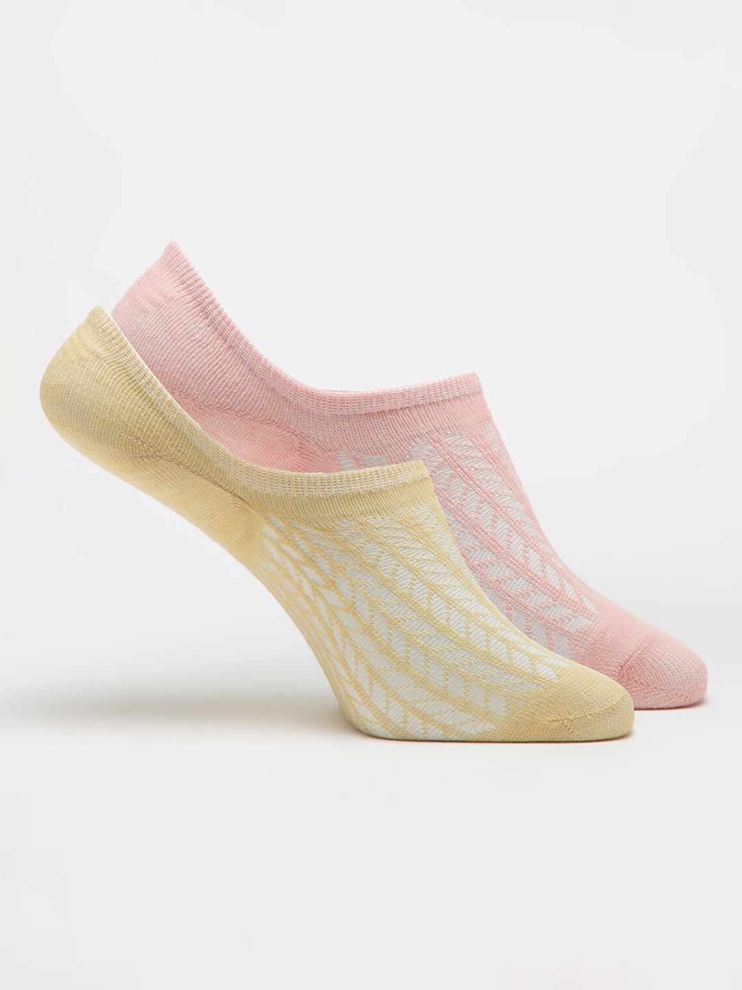 J Style Women Pack Of 2 Assorted Shoe Liners, Yellow